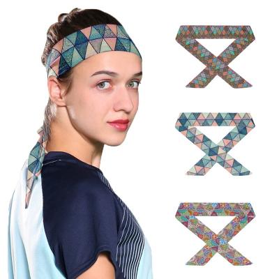 China 3D Printed Men's Fashion Tennis Headband Yoga Fitness Compression Sweat Band for sale