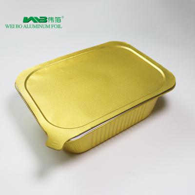 China Customized Wholesale Rectangular Aluminum Foil Tray Safe Food Aluminum Foil Baking Supply Container for sale