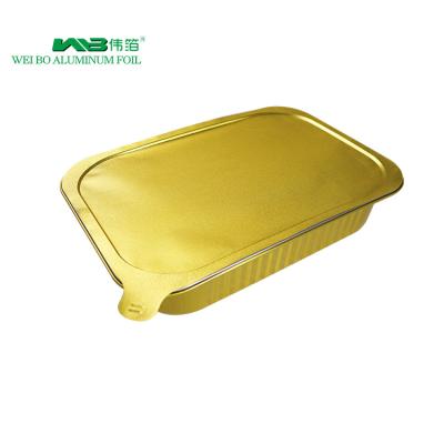 China Wholesale Food Grade Square Baking Aluminum Cake Molds Disposable Aluminum Foil 2200ml Food Container for sale