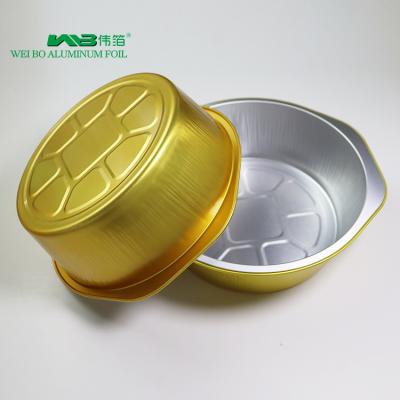 China Wholesale Disposable Food Grade Aluminum Foil Baking Pan Gold Aluminum Foil Bakery Food Container for sale