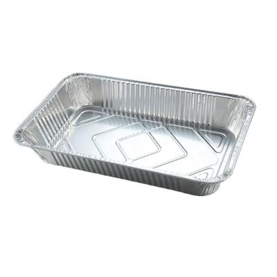 China Fast Food Foil Baking Disposable Baking Tray Aluminum Foil Cake Pans Rectangle Foil Wrapper for sale