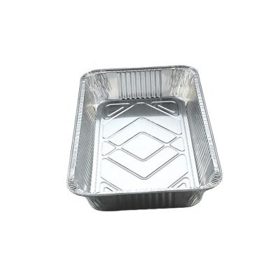 China Fast Food Caterer Foil Food Container Aluminum Wrap Roasting Trays With Lids Foil Trays With Lids Food Grade for sale