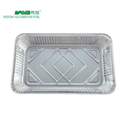 China Disposable Fast Food Rectangle Foil Wrapping Foil Baking Tray Customizable Size Foil Container for sale