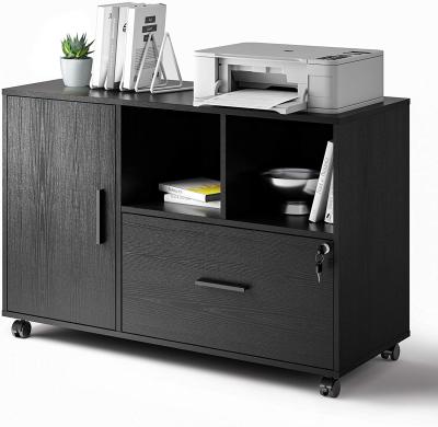 China Stable Desk 1-Drawer File Cabinet with Lock Wood Side Filing Cabinet for Letter Legal A4 Size for sale