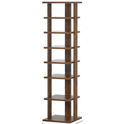 China 8 Tier Shoe Shelf Space Saving Expandable Wooden Narrow Shoe Rack Tall Shoe Rack Organizer for sale