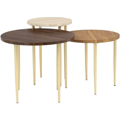 China Small Coffee Table Wooden Metal End Tables (Size) Good Quality Living Room Adjustable Coffee Table Supply 3pcs a set for sale