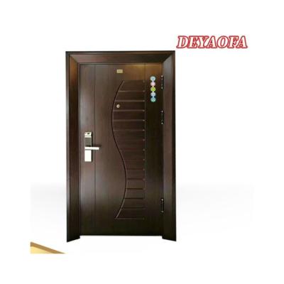 China Home Security High Quality Steel Pipeline Fire Protection Furniture Gold Side Wood Carving Designs China Style Door for sale