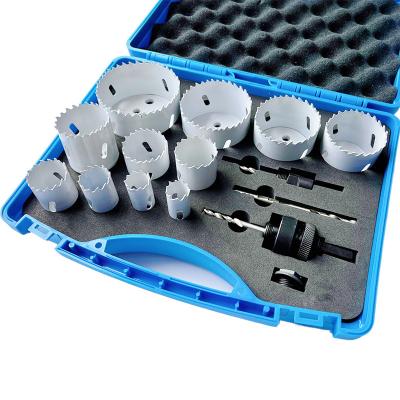 China Plywood Bi Metal Hole Saw Set Case Metal Cutter Tool Drill Bit Kit Woodworking Hole Saw Cutter for sale