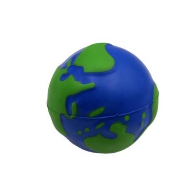 China Promotional Squishy Globe Anti Squishy Earth Foam Shape PU Toy Custom Strain Ball Strain Earth Ball Key Chain Custom for sale