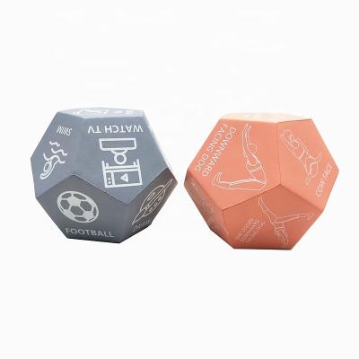 China Promotional Toy Hot PU Foam Custom 12 Side Dice Dice Exercise Dice For Home, Fitness, Yoga, Sports Stress Ball For Carving for sale