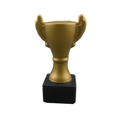 China Promotional Cheap Trophy Shape Gold Color Anti Stress Ball PU Foam Stress Toy for sale