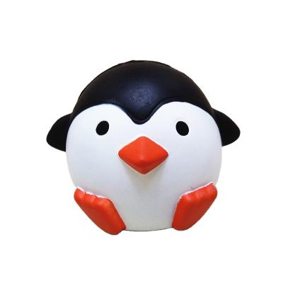 China Promotion Gift Toys Cheap Funny PU Foam Toy Squishy Trigger OEM Logo Style Penguin Animal Strain Ball Toy for sale