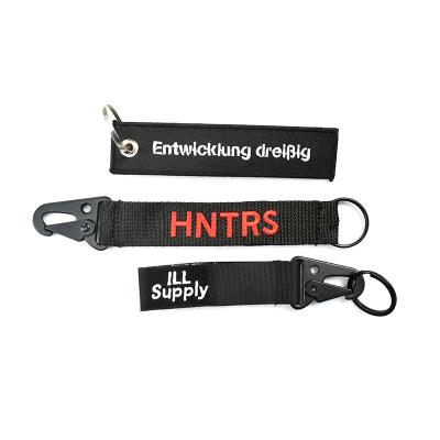 China Hot Sale Custom Made Moisture Proof Custom Embroidered Twill Key Chain for sale