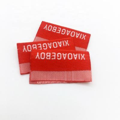 China Center Fold Sustainable Brand Clothing Custom Woven Clothing Labels Woven Labels for sale