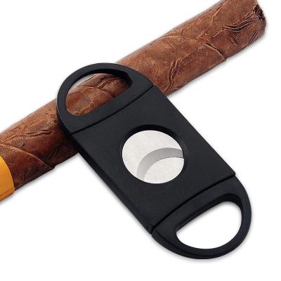 China Minimalist Stainless Steel Pocket Cigar Cutter Knife Double Blades Scissors Shears for sale