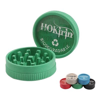 China New Arrival Wholesale Smoking Accessories 2 Layer Fiber Biodegradable Material 54mm Manual Environmental Plastic Tobacco Dry Herb Grinder for sale