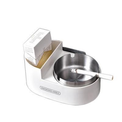 China New product bathroom stainless steel cigarette ash tray stainless steel creative wall mounted toilet ashtray detachable waterproof with lid for sale