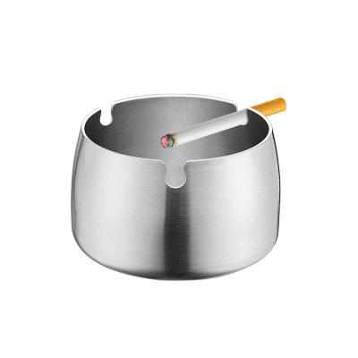 China Stainless Steel 8mm Cigar Ashtray Customized Logo Printed Advertising Round Stainless Steel Ash Ashtray Tray Suitable For Promotional Gifts for sale