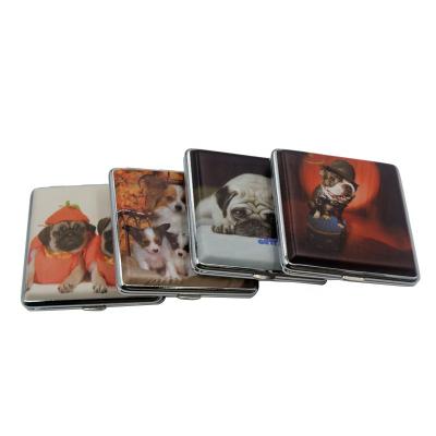 China Double Side Open Custom Design Professional Canvas Leather Box Leather Cigarette Box PU Metal Cigarette Holder Pattern Smoking Set 20pcs for sale