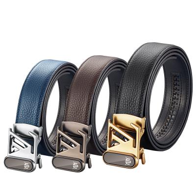 China New Fashion.Casual.Business Buckle Genuine Leather Belts Lxurury Men Black Famous Brand Automatic Casual Adjustable Genuine Leather Belts for sale