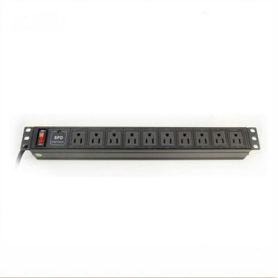 China Commercial USA Type 10 Ways PDU Outlets With Switch And 1-LED Surge Protector for sale