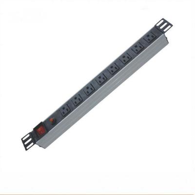 China US Industrial Type 8 Way PDU Socket With Reset Button And Surge Protector for sale