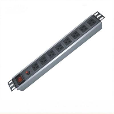 China 1.5U USA Commercial Type 8 Ways PDU Outlets With Switch And Overload for sale