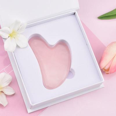 China Hot Selling Natural Heart Shape Jade Board Portable/Cool/Comfortable/Double Rollers Mounted Quartz Gua Sha Scraping Tools for sale