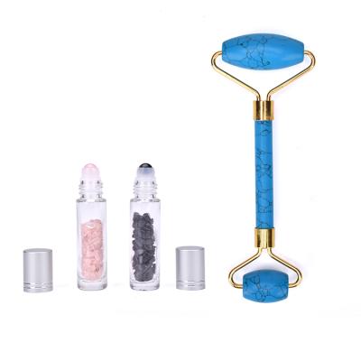 China Portable 10ml frosted glass roller bottle with bamboo lid for essential oil massage ball roller for sale