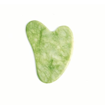 China Portable/Cool/Comfortable/Double sha Tip Natural Green Jade Body Massager Heart Shape Massager Face Rollers Scraping Tool for sale