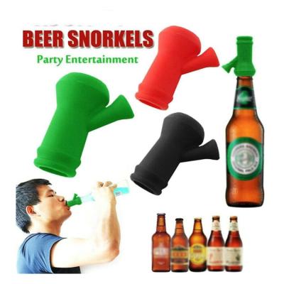 China Beer Bottle Blower Silicone Beer Vent Silicone Bong Funnel Kitchen Bar Quick Drinking Tool For Party Beer Games Drinking Entertainment 210804-01 for sale