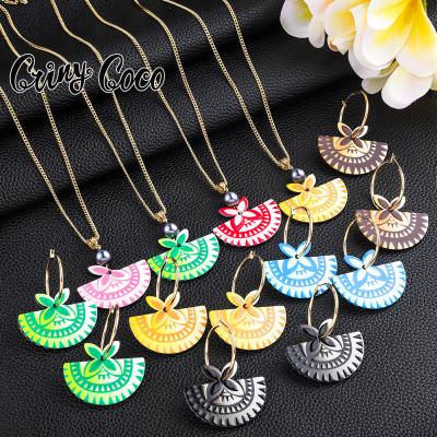 China Wholesale New Guam Cocos Cring Jewelry Set Hawaiian Hawaiian Polynesian Acrylic Earrings Hawaiian Jewelry Set for sale