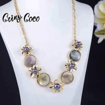 China Hawaiian Cring Cocos Shape To Pearl Jewelry Hawaiian Gold Plated Necklace 14k Gold Jewelry Polynesian Necklace Wholesale for sale