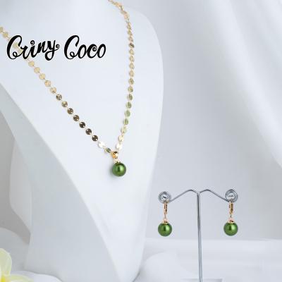 China Cocos Hawaiian Fashion Red Yellow Cring Bead Set Customized Boho Chic Jewelry With Pearl Set Hawaiian Jewelry Set for sale