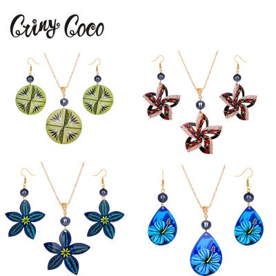 China Cring Cocos Fashion Holiday Hawaiian Earrings Dangling Fishhook Hawaiian Drop Acrylic Accessories Jewelry Sets For Women Gifts for sale