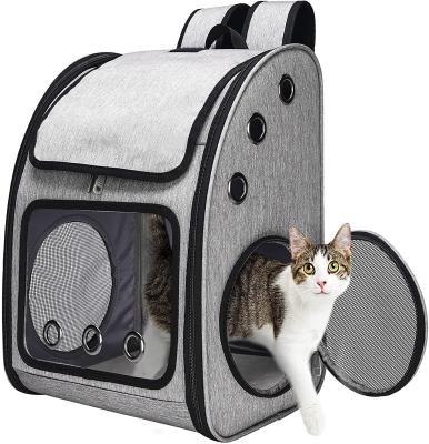 China Airline Pet Travel Approved Cat Carrier Backpack Small Dog Carrier Breathable Capsule Carry Cage Foldable Hiking Pet Carrier Backpack for sale