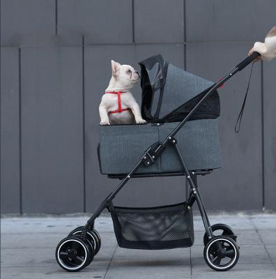 China 2 Viable in 1Luxury Pet Travel Stroller Dog Cage 4 Wheels Detachable Pet Trolley Carrier Cat Carrier Case Pet Jogger for sale