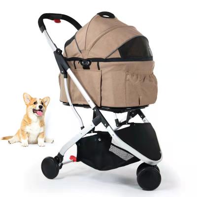 China Viable 2 in 1 Detachable Folding Dog Carrier Cat Tracker Trolley Case Portable Pet Carrier Deluxe Dog Cage Travel Walker for sale