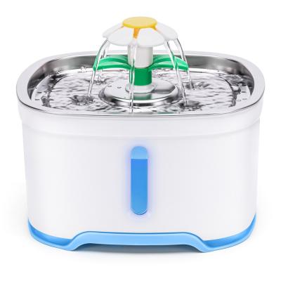 China Automatic Smart Pet Water Fountain 2.5L with Automatic LED Cat Water Feeder ABS and Stainless Steel with Carbon Filter Dog Water Dispenser for sale