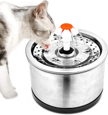 China Smart Automatic Pet Water Dispenser 2.5L With LED Drinking Stainless Steel Cat Water Fountain Automatic Dog Water Feeder for sale