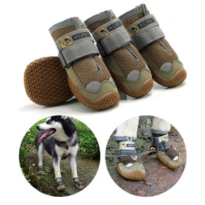 China Fashion Viable Outdoor Pet Shoes Breathable Cute Dog Paw Protector Boots Walking Anti-Slip Mesh Reusable Soft Pet Dog Shoes for sale