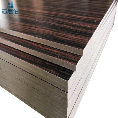 China Low Cost Moisture Proof Furniture Used 18mm Zebra Wood Grain Colored Melamine Deep Embossed Laminated Laminated MDF BOARD for sale