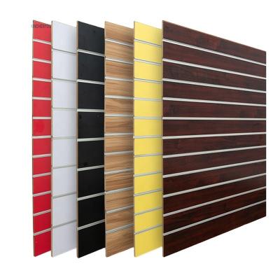 China Factory Product China Most Inexpensive High Quality MDF Slot Panel / Slatwall For Store Supermarket Display Wall Panel for sale