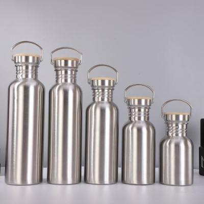 China 350ml 500ml 600ml Oem Odm Single Wall Stainless Steel Water Bottle BPA Free Stainless Steel Travel Water Bottle Lightweight Minimalistic Design for sale