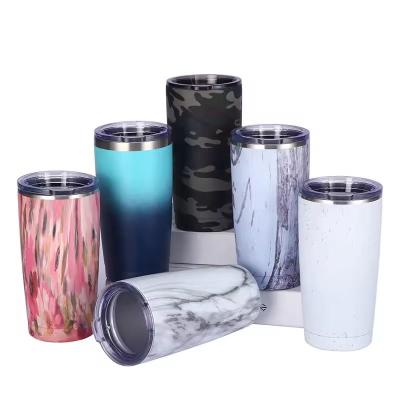 China Exquisite Design Stainless Steel 20 Oz Tumbler Bulk With Lid And Straw Colored Powder Coated Wine Tumbler Double Wall Vacuum Insulated Easy To Clean for sale