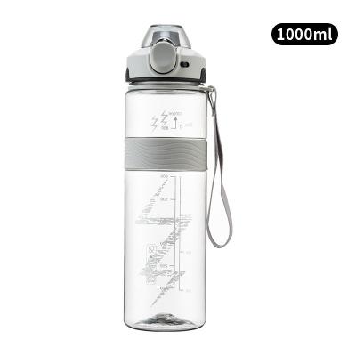 China Lightweight 1000ml Clear Tritan Water Bottle Bpa Free Portable Plastic Gradient Color Large Sports Water Bottle Various Colours For Selection for sale