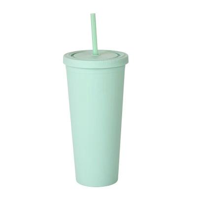 China 22oz Matte Pastel Tumblers Colored Double Wall Insulated Acrylic Tumblers With Lids And Straws Easy To Clean Perfect For Custom Creations for sale