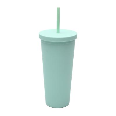 China Wide Mouth Single Wall 24 Ounce Plastic Tumblers Clear Custom Plastic Tumbler Cups Bulk With Straw And Lid Standard Size Cupholder Friendly for sale