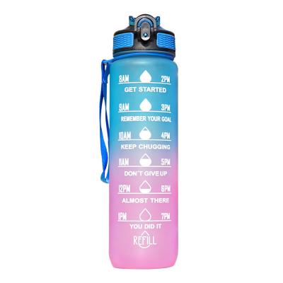 China Tritan 32 Oz Motivational Water Bottle BPA Free 550/750/1000ML Sports Time Track Water Bottle Wide Mouth Leakproof Fashion As Gift For Christmas for sale