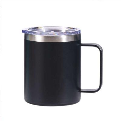 China 14oz roestvrij staal reis tumbler geïsoleerde koffiebeker Custom logo wijnbeker Vacuum koffiebeker met handvat Te koop